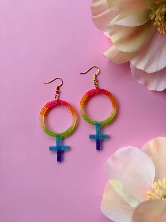 Prideörhängen - Kvinnotecken
