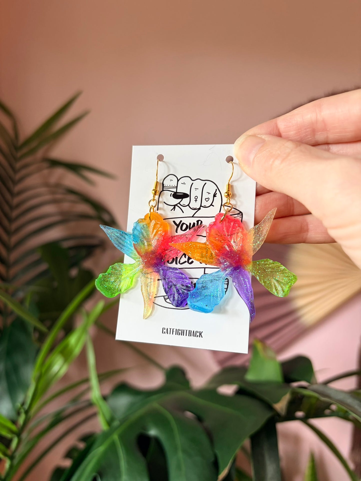 Prideörhängen - Blommor